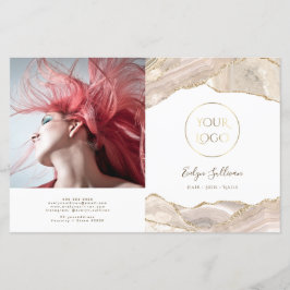 Folleto del biplio de agate dorado de marfil