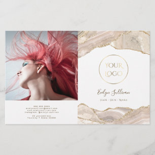 Folleto del biplio de agate dorado de marfil