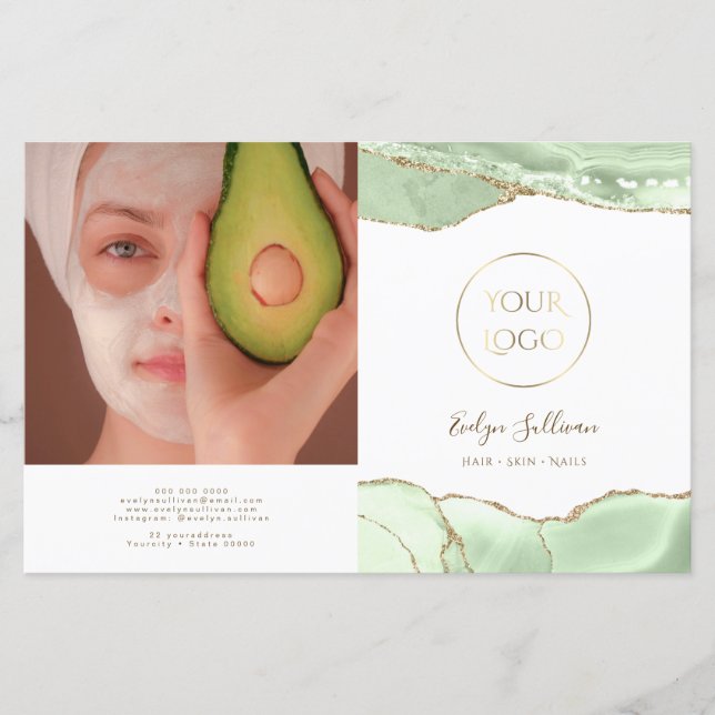 Folleto del biplio de agate verde de Jade (Anverso)