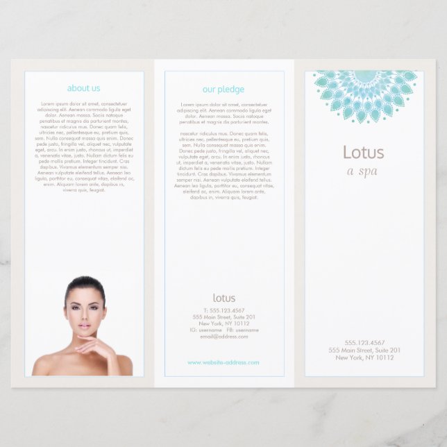 Folleto del Lavender Lotus Mandala Salon Spa Tri-F (Anverso)