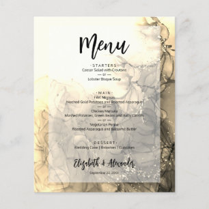 Folleto del menú Boda de Mármol de oro presupuesta