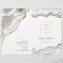 folleto del menú de servicio de agate blanco