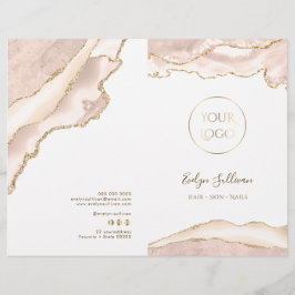 folleto del menú de servicio de agate de rubor de