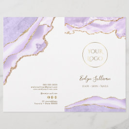 folleto del menú de servicio de lavender agate