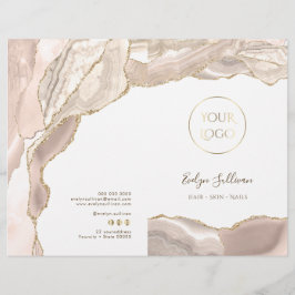 folleto del menú del servicio de agate de oro de m