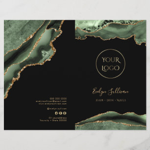 folleto del menú del servicio de agate verde sabio