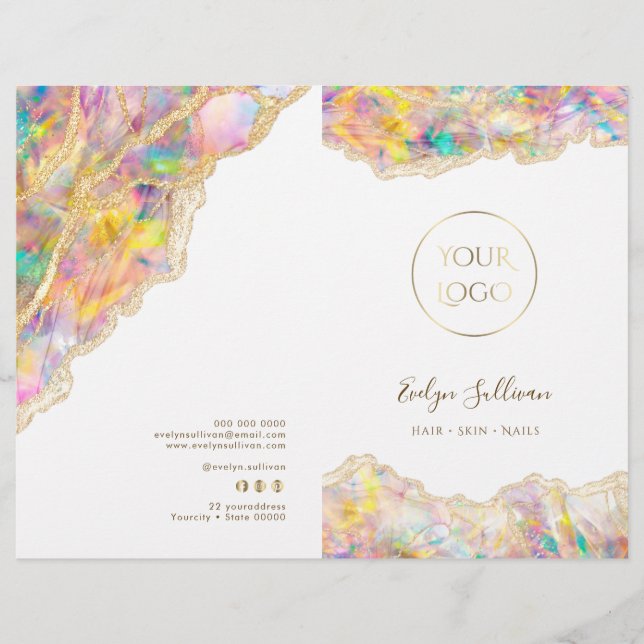 Folleto del menú del servicio de diseño óptico (Anverso)