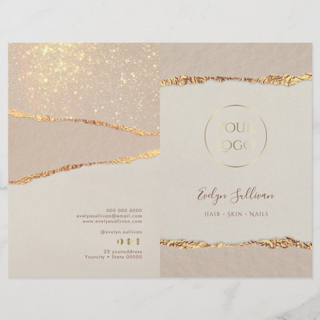 Folleto del menú del servicio de papel rasgado de  (Anverso)