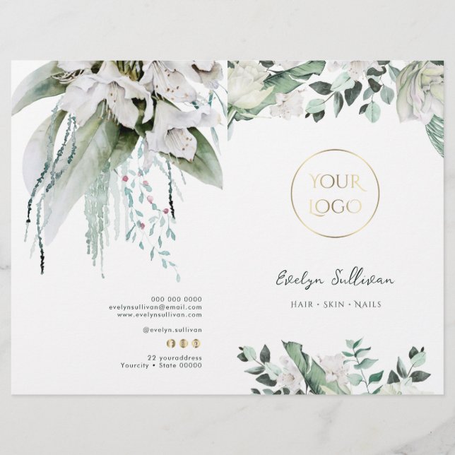 Folleto del menú del servicio de vegetación esmera (Anverso)