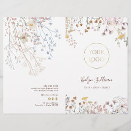 Folleto del menú del servicio Flores silvestres