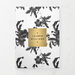 Folleto del patrón floral negro vintage