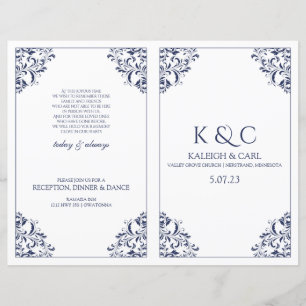 Folleto del programa boda Foldover - Nadine (Armad
