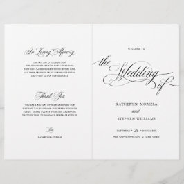 Folleto del programa de boda elegante con guión cl