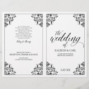 Folleto del programa de boda elegante - Nadine (ne