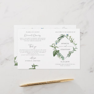 Folleto del programa de bodas de vegetación botáni