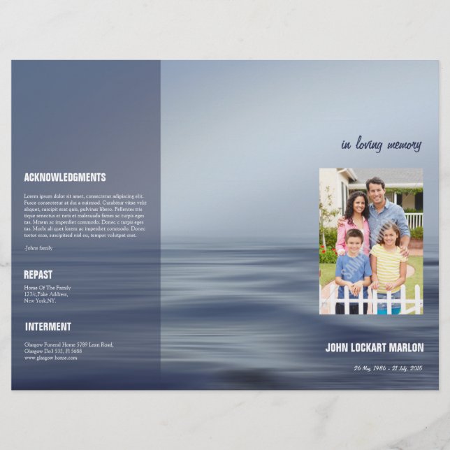 Folleto del programa funerario (Anverso)