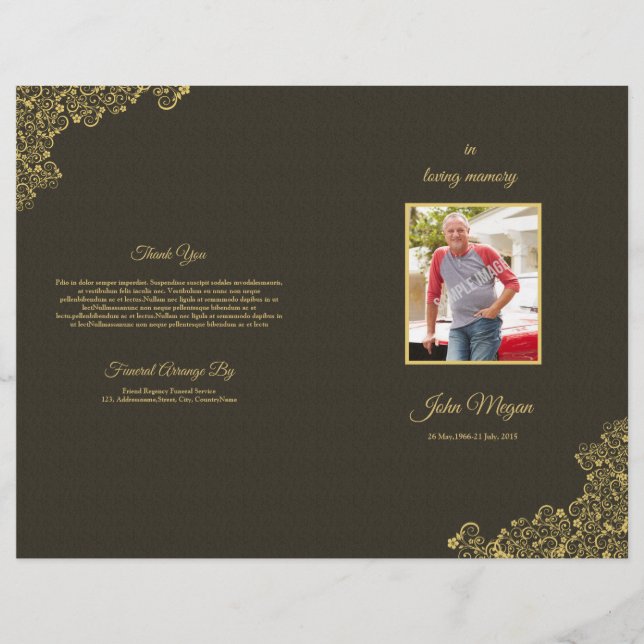 Folleto del programa funerario (Anverso)