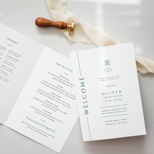 Folleto del programa plegado Mitzvah del Modern Bl