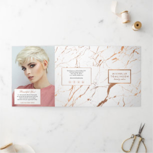 Folleto del Salón de Mármol de Oro Blanco y Rosa