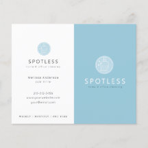 Folleto del servicio de limpieza azul con el logot