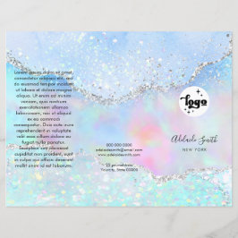 folleto del tríplio de faux purpurina