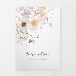 Folleto del tríplio de flores secas