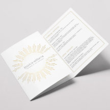Folleto elegante de Belleza Gold Sunburst