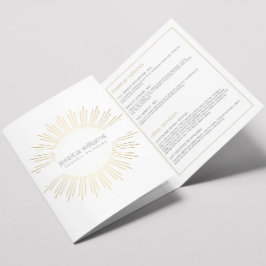 Folleto elegante de Belleza Gold Sunburst