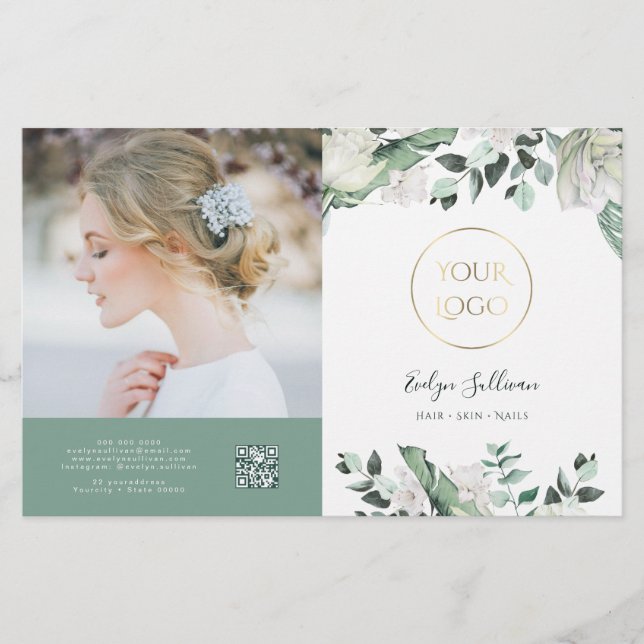 folleto elegante de esmeralda verde (Anverso)