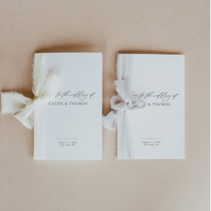 Folleto elegante del programa de bodas, orden de s