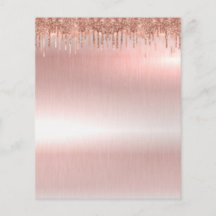 Folleto en blanco de oro rosa elegante