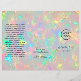 folleto falso iridiscente de cristal opal