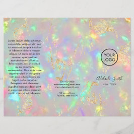 folleto falso iridiscente de cristal opal