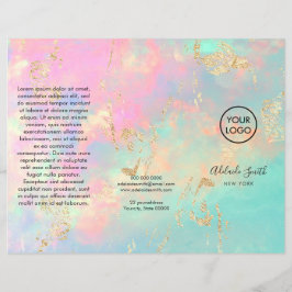 folleto falso iridiscente de opal delicado