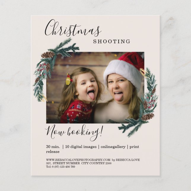 Folleto fotográfico de Navidades específicos del c (Frente)