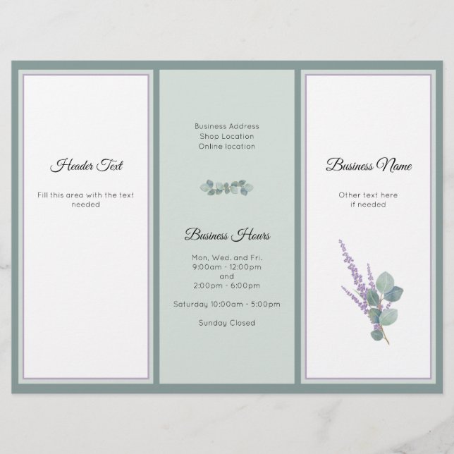 Folleto fotográfico profesional de Eucalyptus (Frente)