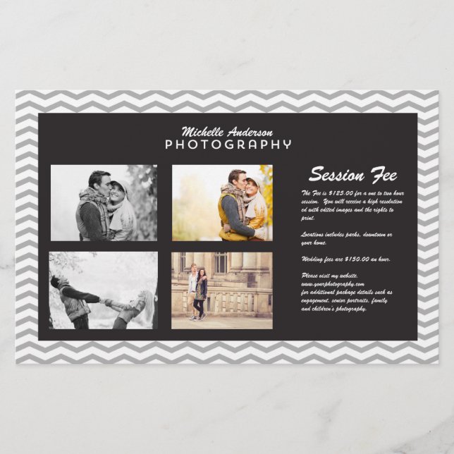 Folleto grande para el negocio de la fotografía (Anverso)