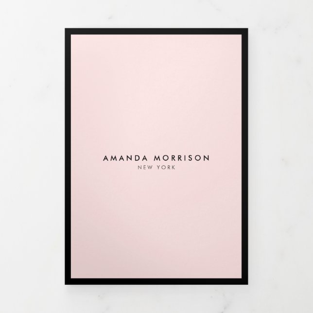 Folleto minimalista de lujo con encanto negro/rosa (Foto de portada)