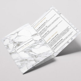 Folleto Minimalista profesional de mármol blanco