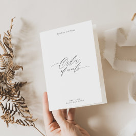 Folleto moderno del programa de bodas con cronolog