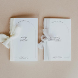 Folleto moderno del programa de bodas con iconos d