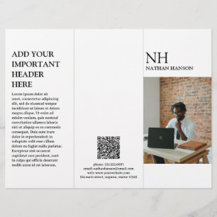 Folleto moderno simple en blanco y negro