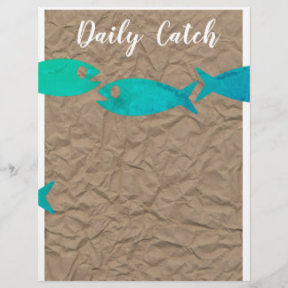 Folleto o menú de pescado o marisco