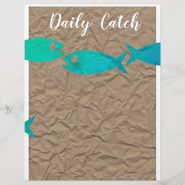 Folleto o menú de pescado o marisco (Frente)