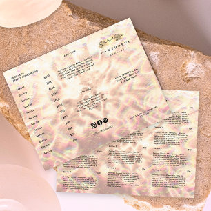 Folleto Opal Elegante Rosa Lista de Precios de Oro