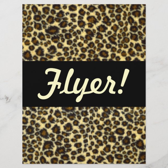 Folleto personalizable de estampado de leopardo (Frente)