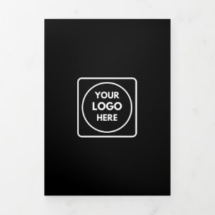 Folleto plegado negro Personalizado de negocios
