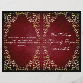 Folleto rústico, rojo de oro regal Programa de Bod