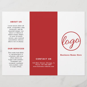 Folleto simple del triple rojo del logotipo profes