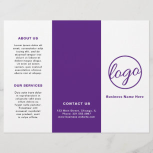 Folleto simple triple púrpura con logotipo profesi